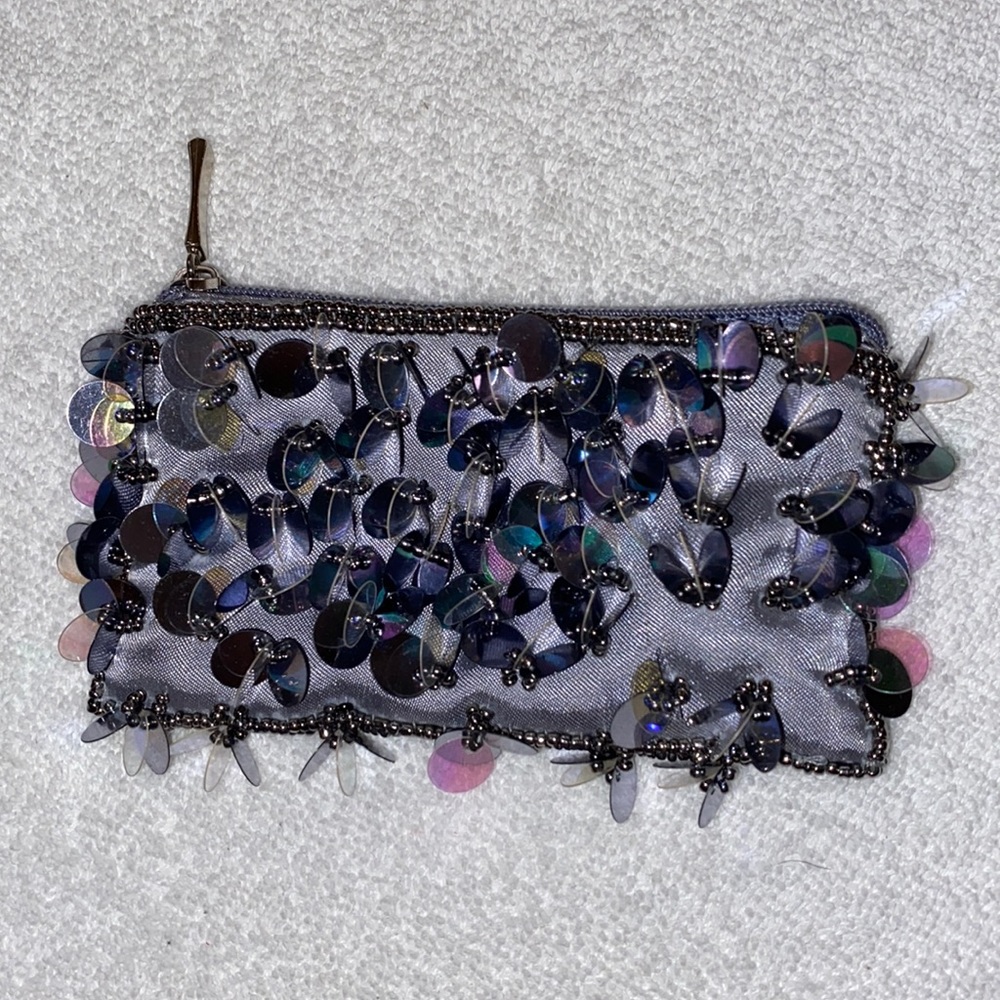 Sequin beaded coin purse